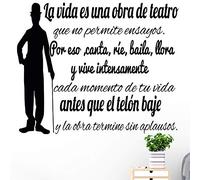 Docliick® Frase Vinilo "LA VIDA ES UNA OBRA DE.." - Decorativo Para Pared, Frases Motivadoras - Decorar Habitaciones - DC-18045 (Corte, 200x120cm)