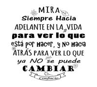 Docliick® Frase Vinilo "Mira Siempre hacia delante..." Vinilos decorativos vinilo frases motivadoras para pared. Vinilo para decorar habitaciones.Docliick DC-16132 (Vinilo de corte, 120x120cm)