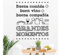 Docliick® Frase Vinilo para cocina o restaurante "BUENA COMIDA + BUEN VINO.." Vinilos decorativos Docliick DC-19102 (Vinilo de corte, 60x42cm)