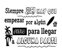 Docliick Pegatina autocaravana exterior. Pegatina camper para furgonetas y autorcaravanas. Pegatina vinilo ‘‘Siempre hay que empezar‘‘