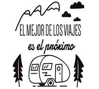 Docliick Pegatina autocaravana exterior. Pegatina camper para furgonetas y autorcaravanas. Pegatina vinilo ‘‘El mejor de los viajes‘‘