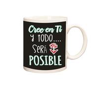 Docliick - Taza de café con frases motivadoras y original.Taza friki 350 ml, taza para regalo graciosa. Taza desayuno bonita.Cree en ti