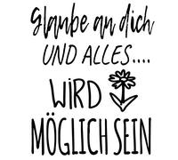 Docliick® Vinilo de pared decorativo en Alemán. Wandtattoo Spruch "GLAUBE AN DICH.." Pegatinas de pared de frases celebres.wandtattoo deutsch Docliick DC-014-AL