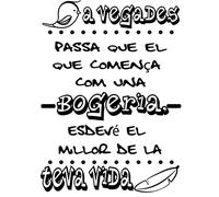 Docliick® Vinilo de pared decorativo en Catalán "A VEGADES PASSA.." Pegatinas de pared decorativa de frases celebres.Vinilo decorativo decoración hogar Docliick DC-118-CAT