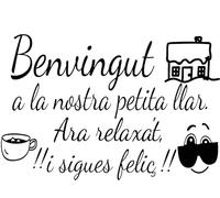 Docliick® Vinilo de pared decorativo en Catalán "BENVINGUT A LA NOSTRA.." Pegatinas de pared decorativa de frases celebres.Vinilo decorativo decoración hogar Docliick DC-057-CAT