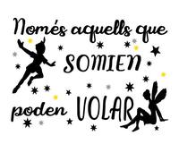 Docliick® Vinilo de pared decorativo en Catalán "NOMÉS AQUELLS QUE SOMIEN.." Pegatinas de pared decorativa de frases celebres.Vinilo decorativo decoración hogar Docliick DC-047-CAT