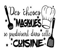 Docliick® Vinilo de pared decorativo en Francés "DES CHOSES MAGIQUES .." Pegatinas de pared en francés de frases celebres.Autocollant lettre Docliick DC-036-FR