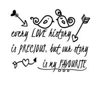 Docliick® Vinilo de pared decorativo en Inglés "EVERY LOVE STORY.." Pegatinas de pared decorativa de frases celebres.Vinilo decorativo decoración hogar DC-056-ING