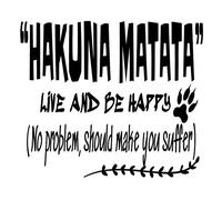 Docliick® Vinilo de pared decorativo en Inglés "HAKUNA MATATA.." Pegatinas de pared decorativa de frases celebres.Vinilo decorativo decoración hogar DC-051-ING (Vinilo Adhesivo, 30x20cm)
