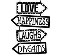 Docliick® Vinilo de pared decorativo en Inglés "LOVE, HAPPINESS.." Pegatinas de pared decorativa de frases celebres.Vinilo decorativo decoración hogar DC-143-ING (Vinilo de corte, 20x30cm)