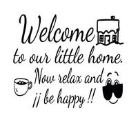 Docliick® Vinilo de pared decorativo en Inglés "WELCOME TO OUR .." Pegatinas de pared decorativa de frases celebres.Vinilo decorativo decoración hogar DC-057-ING (Vinilo de corte, 30x20cm)