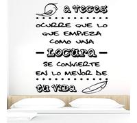 Docliick® Vinilos de pared decorativo con frase decorativa"A VECES OCURRE QUE LO QUE.." Pegatinas decorativas pared. Decoración casa Docliick DC-19118