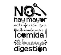 Docliick® Vinilos de pared decorativo con frase decorativa cocina o restaurante "NO HAY MAYOR SATISFACCIÓN.." Pegatinas decorativas pared. Decoración casa Docliick DC-19146