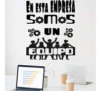 Docliick® Vinilos de pared decorativo con frase decorativa"EN ESTA EMPRESA SOMOS UN EQUIPO" Pegatinas decorativas pared. Decoración casa Docliick DC-19119