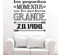 Docliick® Vinilos de pared decorativo con frase decorativa"LOS PEQUEÑOS MOMENTOS SON..." Pegatinas decorativas pared. Decoración casa Docliick DC-19120