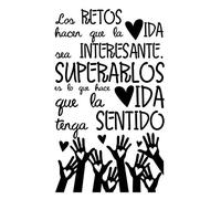 Docliick® Vinilos de pared decorativo con frase decorativa motivadora "LOS RETOS HACEN QUE.." Pegatinas decorativas pared. Decoración casa Docliick DC-19148