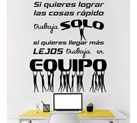 Docliick® Vinilos de pared decorativo con frase decorativa "SI QUIERES LOGRAR LAS COSAS.." Pegatinas decorativas pared. Decoración casa Docliick DC-19106 (Vinilo de corte, 120x85cm)
