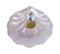 DOCOLASTRA Concha de Bautismo de la Virgen deL Pilar en Cristal Nacarado.Opción de Personalizacion y Pañuelo de Bautizo (CRISTAL PERSONALIZADA)