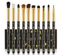 Docolor Brochas de Maquillaje Ojos Profesional 10Pcs Juego de Pinceles para Difuminar Cejas con Estampado de Calaveras Maquillaje de Sombra de Ojos Gótico
