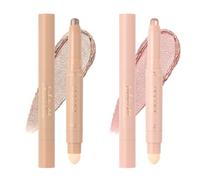 Docolor Lápiz de sombra de ojos, palo de sombra de ojos, maquillaje resistente al agua, diseño de doble cabeza con cepillo de esponja, lápiz de cera