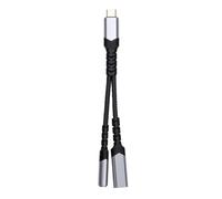 Docooler Adaptador USB Tipo C a Conector para Auriculares de 3,5 Mm PD 60W Carga Rápida Escuche Simultáneamente Cable Auxiliar de Sonido sin Pérdidas