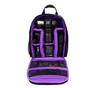 Docooler Mochilas para Cámaras, Mochila Fotografia Impermeable con Divisores Extraíble Mochila para Camara Reflex Digital DSLR (Púrpura)