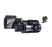 Docooler Cámara de salpicadero con tres cámaras, 1080P HD, DVR para coche, cámara de seguridad para coche, ultra gran angular de 170°, visión nocturna por infrarrojos, grabación en bucle 24 horas