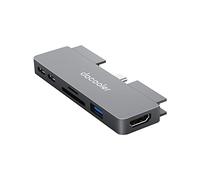 Docooler Hub tipo C 7 en 1 con puerto USB 3.0 de audio HD TF ranuras para tarjetas SD compatible con iPad Pro tipo C teléfono tablet portátil