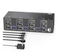 docooler KVM303DH Switcher KVM Compatible con HDMI 3 entradas 3 salidas 8K a 60Hz, 4K a 144Hz Monitor Triple USB 3.0 Switcher Compatible con HDMI+DP para teclado, ratón, disco U e impresora