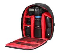 Docooler Mochilas para Cámaras, Mochila Fotografia Impermeable con Divisores Extraíble Mochila para Camara Reflex Digital DSLR (Rojo)