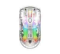 docooler Ratón XYH20 BT5.0 2.4G Ratón inalámbrico 3 modos 2.4G Inalámbrico BT5.0 y USB con cable RGB transparente Ratón mecánico para juegos para PC Computadora portátil con receptor USB Botón Slience