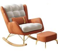 DOCOXA Juego de Mecedora y reposapiés de Ocio, sofá de Ocio, sillón mecedor reclinable de Mediados de Siglo, sillas mecedoras con Almohada Lumbar, Asiento Ancho tapizado, Silla Auxiliar Decorativa