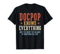 DOCPOP Sabe Todo El Día del Padre Retro Vintage Camiseta