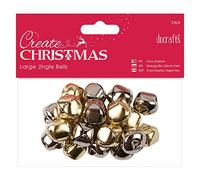 Docrafts Create Christmas Jingle Bells - Cascabeles grandes (20 unidades), color dorado y plateado