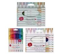 docrafts Papermaina - Paquete de marcadores metálicos, 1 paquete de 8 bolígrafos metálicos, 1 paquete de bolígrafos metálicos, 1 paquete de 8 rotuladores con purpurina para garabatear, bordes,
