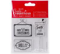 docrafts Papermania Crear Navidad Sellos, 4 Pulgadas x 4 Pulgadas