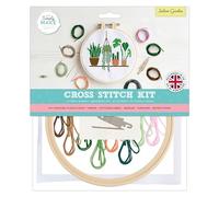 Docrafts Simply MAKE - Kit de bordado de aro de punto de cruz, jardín interior, haz tu propio juego de manualidades, para adultos, niños mayores, niños, principiantes, artesanos experimentados,