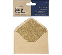docrafts Sobres de Papel Kraft con Purpurina de 7 x 10 cm, marrón, 6.69x4.33x0.16 Inches