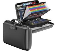 DocSafe Organizador de archivos ignífugo con cerradura, caja de documentos rígida, carpeta de archivos expandible de 13 bolsillos, organizador de documentos portátil e impermeable, carpeta de archivo