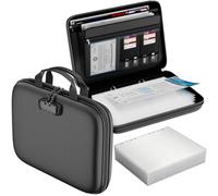 DocSafe Organizador de documentos ignífugo con 100 bolsillos perforados | Carpeta de 2 anillas resistente al agua para oficina, escuela, hogar, carpeta de archivos A4, facturas y objetos de valor