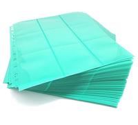 docsmagic.de 100 18-Pocket Pages Mint - Sideloading - 11 Holes - MTG PKM YGO - Pagina Aqua
