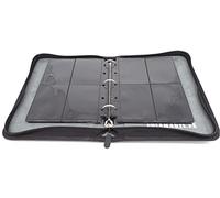docsmagic.de 3-Ring Premium Zip Mini Album Black + 25 4-/8-Pocket Sideloading Pages Black - Standard Size 67 x 93 mm