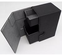 docsmagic.de Premium Magnetic Tray Box (100) Black + Deck Divider - MTG - PKM - YGO - Caja Negra