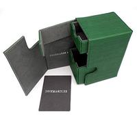docsmagic.de Premium Magnetic Tray Box (100) Green + Deck Divider - MTG - PKM - YGO - Caja Verde