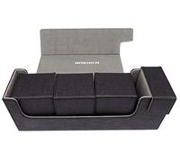docsmagic.de Premium Magnetic Tray Long Box Black Medium + 3 Flip Boxes - Negra