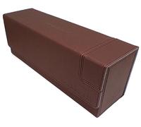 docsmagic.de Premium Magnetic Tray Long Box Brown Medium - Card Deck Storage - Caja Marrón