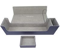 docsmagic.de Premium Magnetic Tray Long Box Dark Blue Large - Card Deck Storage - Caja Azul Oscuro