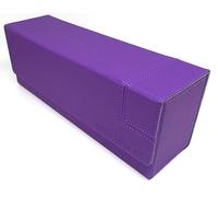 docsmagic.de Premium Magnetic Tray Long Box Purple Medium - Card Deck Storage - Caja Púrpura