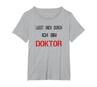 Doctor académico. Camiseta, Mujer Tallas Grandes, Gris Jaspeado, 5XL Grande
