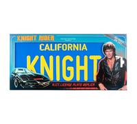 Doctor Collector Knight Rider Kitt, réplica Oficial de Matrícula de Metal de la Serie El Coche Fantástico 30x15 cm, edición de colección con Detalles en Relieve